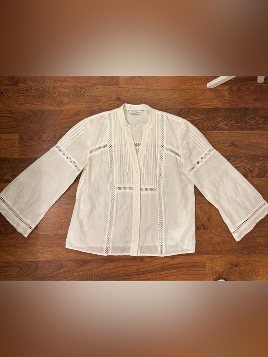 Club Monaco Tops - Woman’ White Lace-Trim Peasant Top - Brand